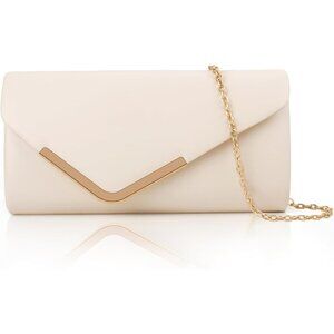 🆕Women Nude Trendy Clutch Purses Evening Fashion Envelope Cross-Body Handbags